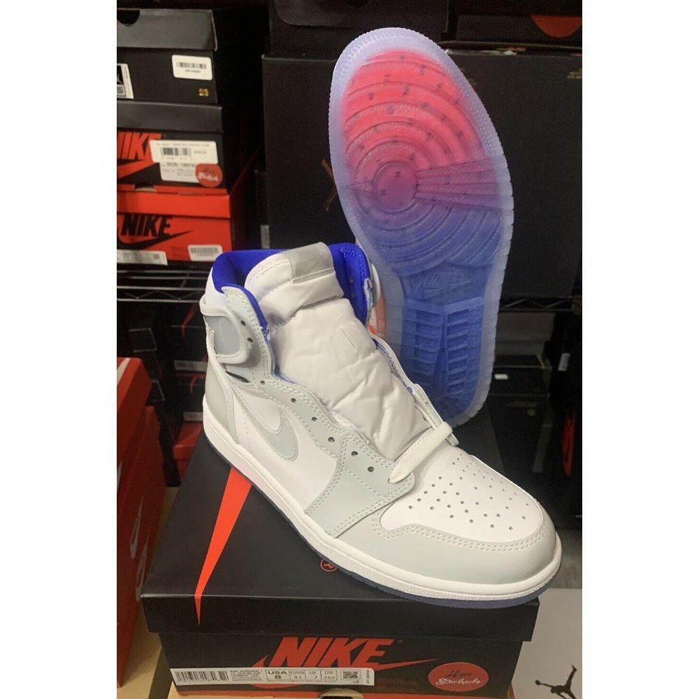 NEW Nike Air Jordan 1 Retro High Zoom White Racer Blue CK6637-104 Men's Size 9.5 - Picture 1 of 5